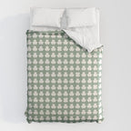 Clovers XXXVII Sage Green Botanical Pattern Duvet Cover Gallery Image 6