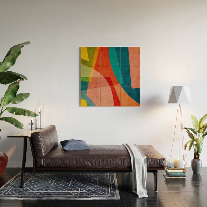 Colorful Unique Modern Playful Artwork Wood Wall Art Gallery Image 2