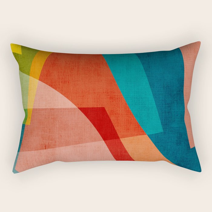 Colorful Unique Modern Playful Artwork Rectangular Pillow Gallery Image 1