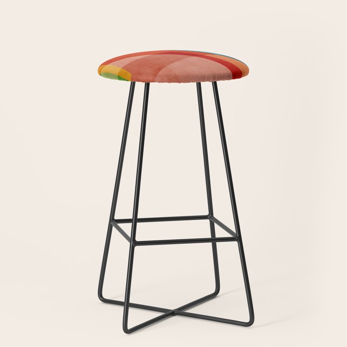 Colorful Unique Modern Playful Artwork Stool Gallery Image 1