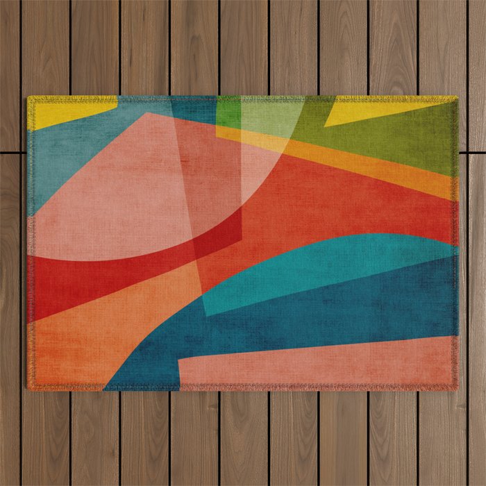 Colorful Unique Modern Playful Artwork Outdoor Rug Gallery Image 1