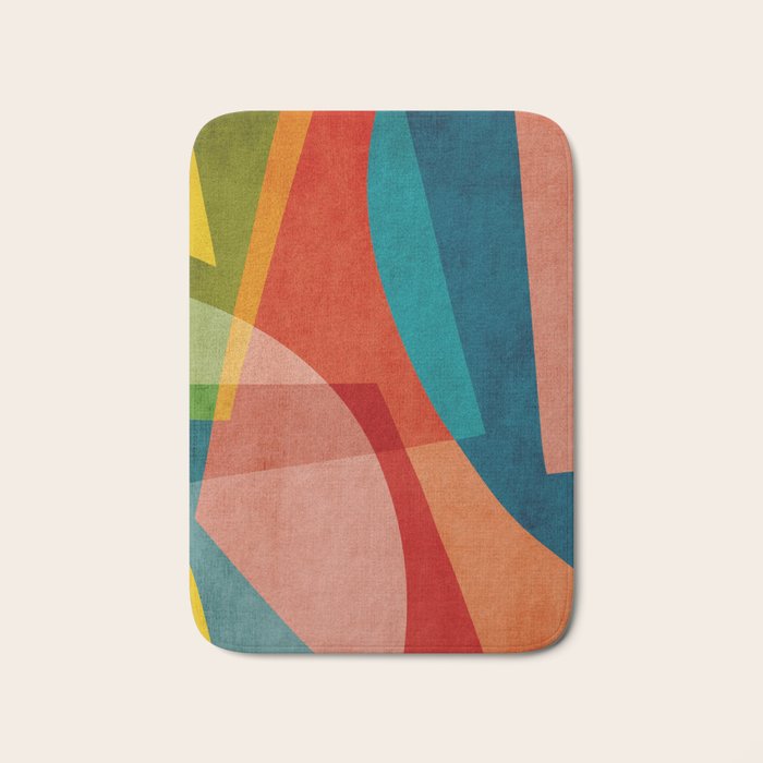 Colorful Unique Modern Playful Artwork Bath Mat Gallery Image 1