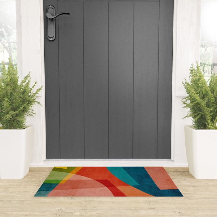 Colorful Unique Modern Playful Artwork Welcome Mat Gallery Image 3