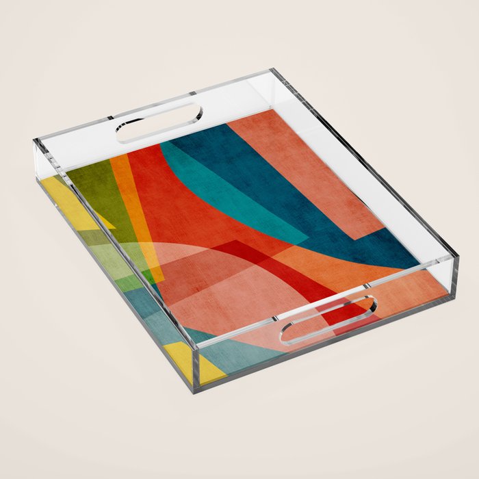 Colorful Unique Modern Playful Artwork Acrylic Tray Gallery Image 1