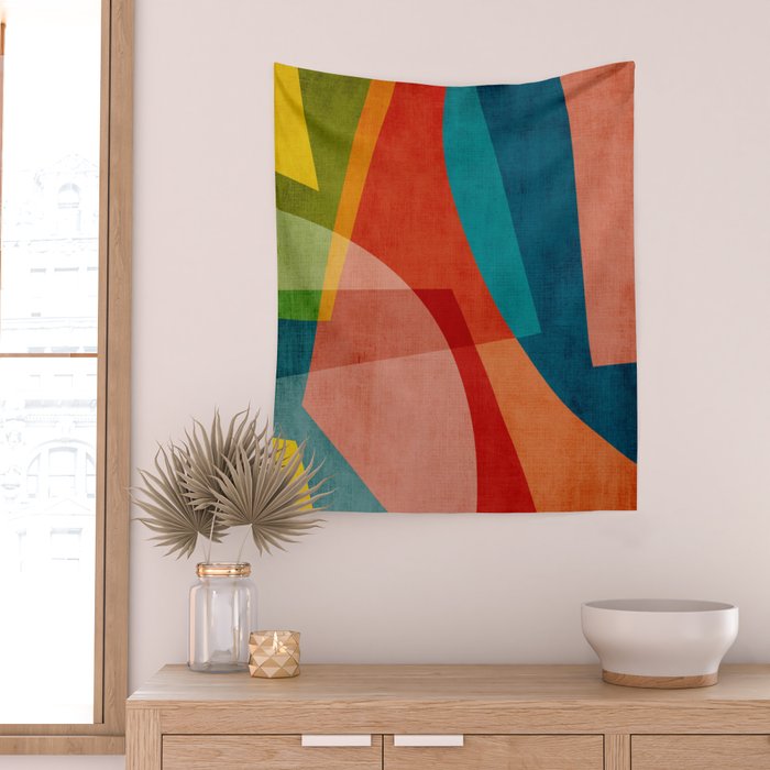 Colorful Unique Modern Playful Artwork Wall Tapestry Gallery Image 2