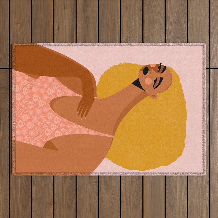 Entering Her Soft Girl Era  Outdoor Rug Gallery Image 1