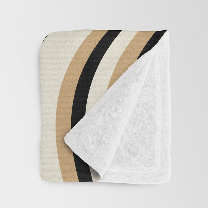 Wavy Stripes VII - Neutral Vintage Throw Blanket Gallery Image 3