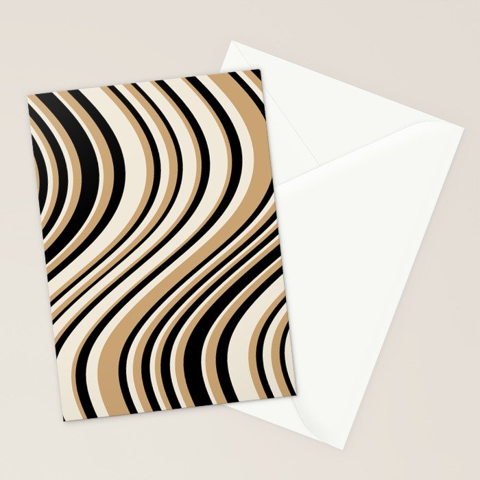 Wavy Stripes VII - Neutral Vintage Stationery Card Gallery Image 2