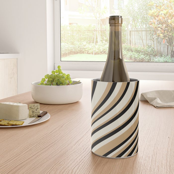 Wavy Stripes VII - Neutral Vintage Wine Chiller Gallery Image 4