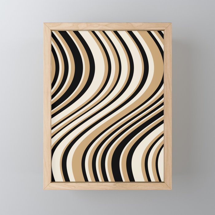 Wavy Stripes VII - Neutral Vintage Mini Art Print Gallery Image 1