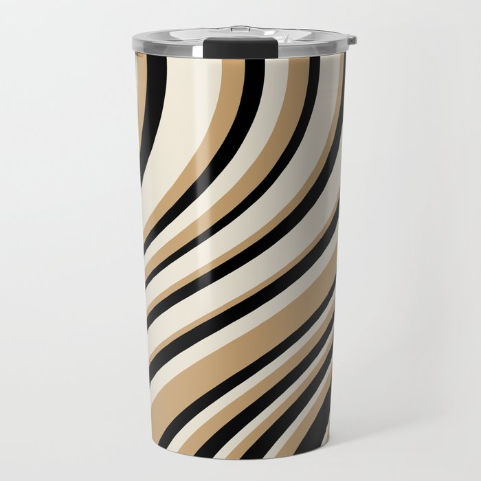 Wavy Stripes VII - Neutral Vintage Travel Mug Gallery Image 1