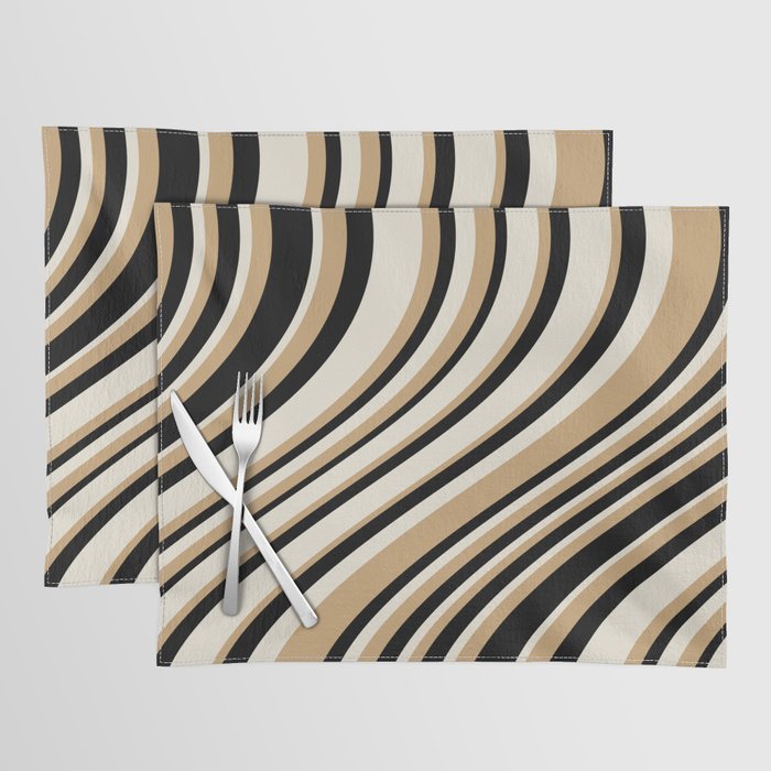 Wavy Stripes VII - Neutral Vintage Placemat Gallery Image 1