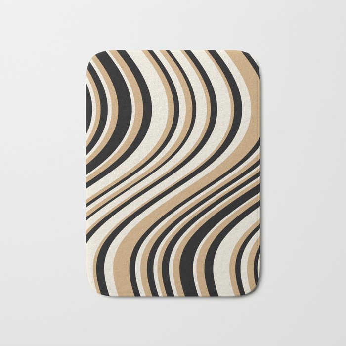 Wavy Stripes VII - Neutral Vintage Bath Mat Gallery Image 1