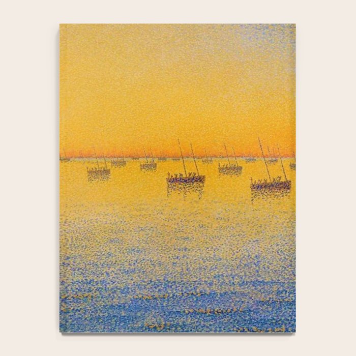 Classical Masterpiece 'Setting Sun and Boats' by Paul Signac Notebook Gallery Image 4