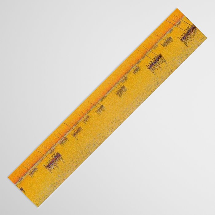 Classical Masterpiece 'Setting Sun and Boats' by Paul Signac Table Runner Gallery Image 3