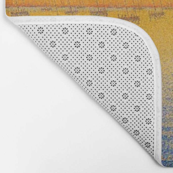 Classical Masterpiece 'Setting Sun and Boats' by Paul Signac Bath Mat Gallery Image 2