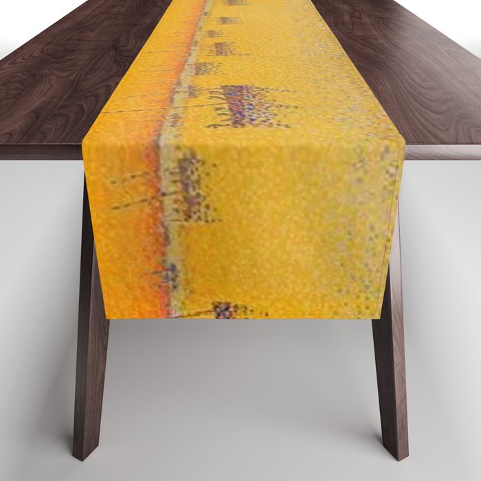Classical Masterpiece 'Setting Sun and Boats' by Paul Signac Table Runner Gallery Image 1