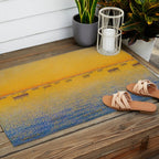 Classical Masterpiece 'Setting Sun and Boats' by Paul Signac Outdoor Rug Gallery Image 2