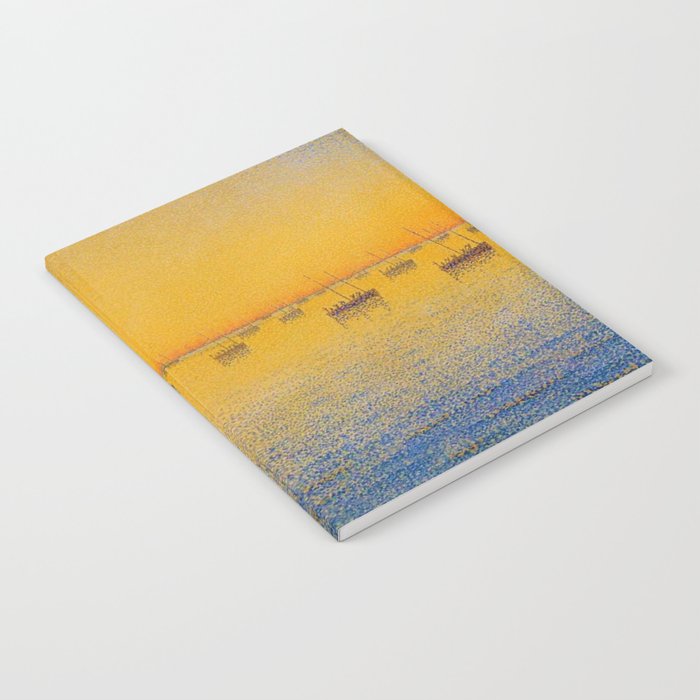 Classical Masterpiece 'Setting Sun and Boats' by Paul Signac Notebook Gallery Image 2