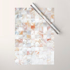 Mother of Pearl, Exotic Tiles Photography, Neutral Minimal Geometrical Graphic Design Wrapping Paper Gallery Image 1