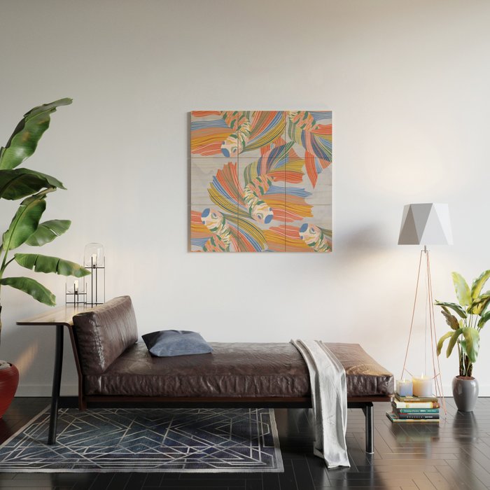 Colorful fishes Wood Wall Art Gallery Image 2