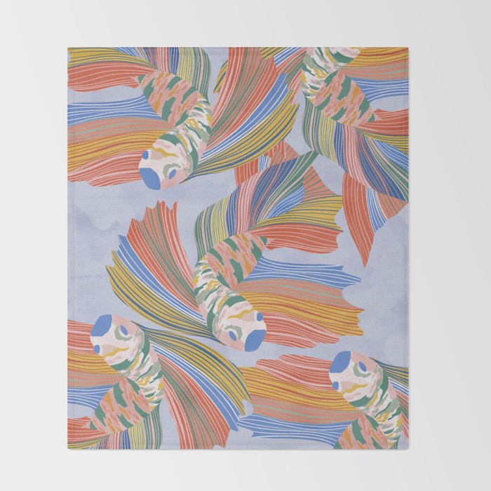 Colorful fishes Throw Blanket Gallery Image 2