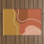 Abstract Organic Shapes in Zen Desert Color  Outdoor Rug Gallery Image 1
