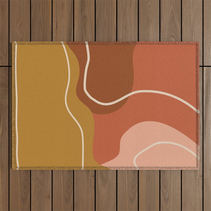 Abstract Organic Shapes in Zen Desert Color  Outdoor Rug Gallery Image 1