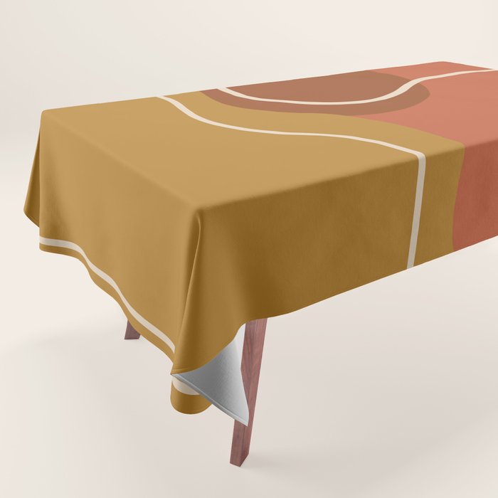 Abstract Organic Shapes in Zen Desert Color  Tablecloth Gallery Image 1