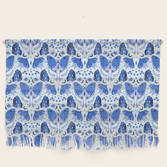 Vintage Blue Moths Wall Hanging Gallery Image 1