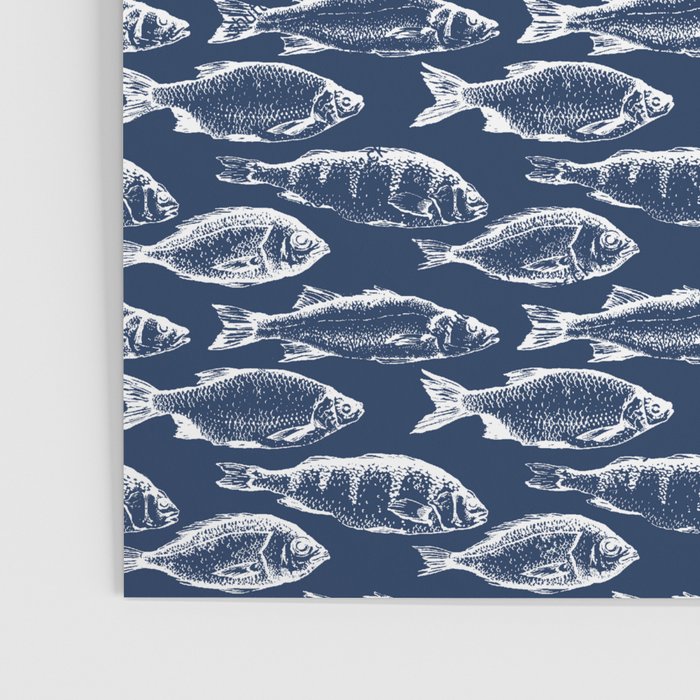 Fish // Navy Blue Poster Gallery Image 3
