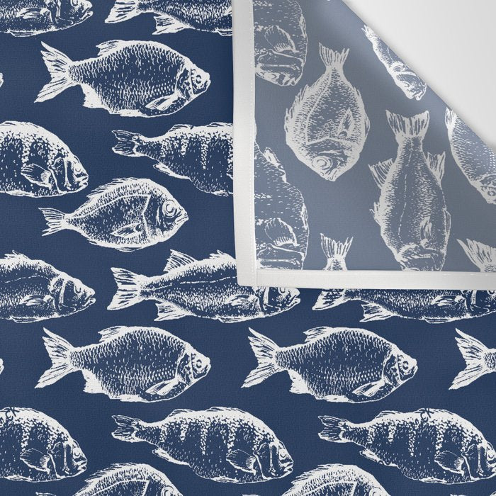 Fish // Navy Blue Wall Tapestry Gallery Image 3