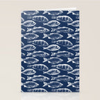 Fish // Navy Blue Stationery Card Gallery Image 2