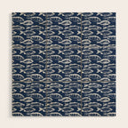 Fish // Navy Blue Wood Wall Art Gallery Image 1