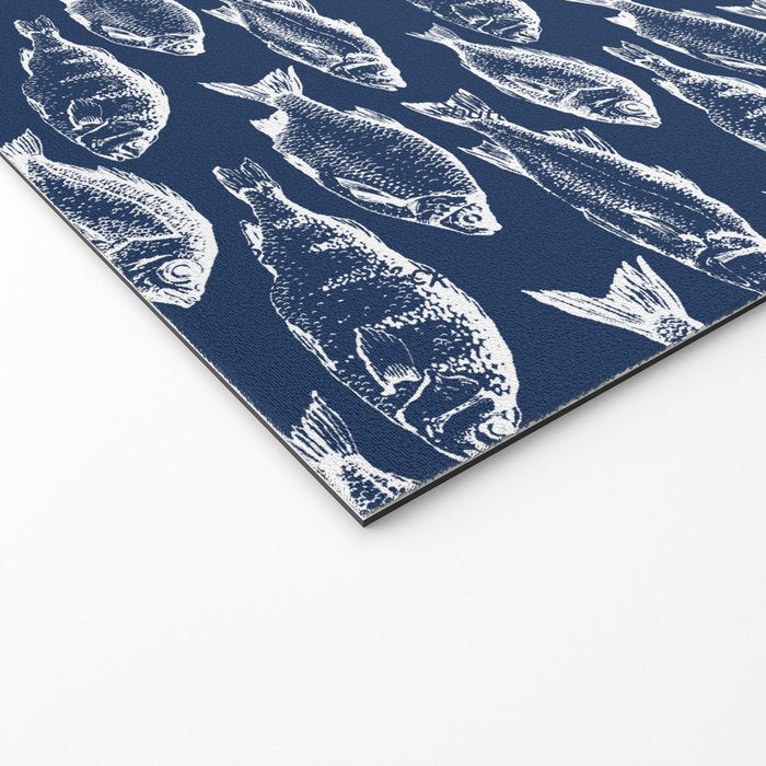 Fish // Navy Blue Welcome Mat Gallery Image 2