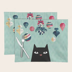 Mistletoe? (Black Cat) Placemat Gallery Image 1