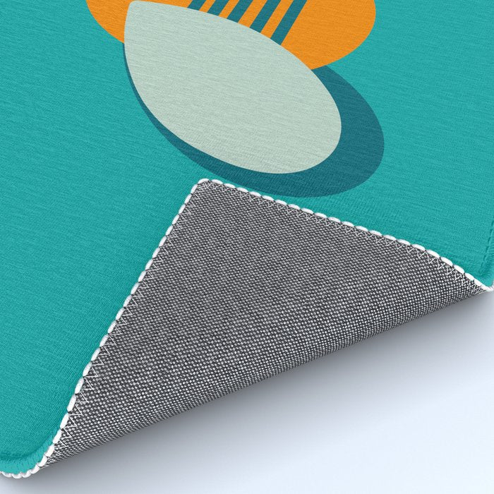 Lucky Bee - Cute Retro Minimalism in Orange and Turquoise Rug Gallery Image 4