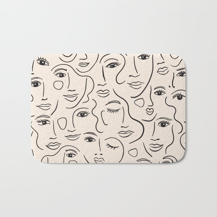Abstract Faces Bath Mat Gallery Image 1