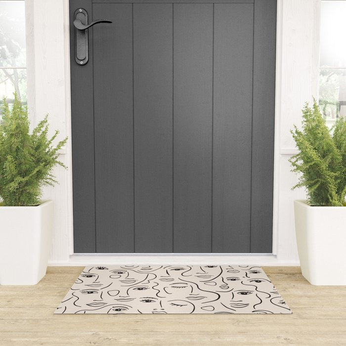 Abstract Faces Welcome Mat Gallery Image 3