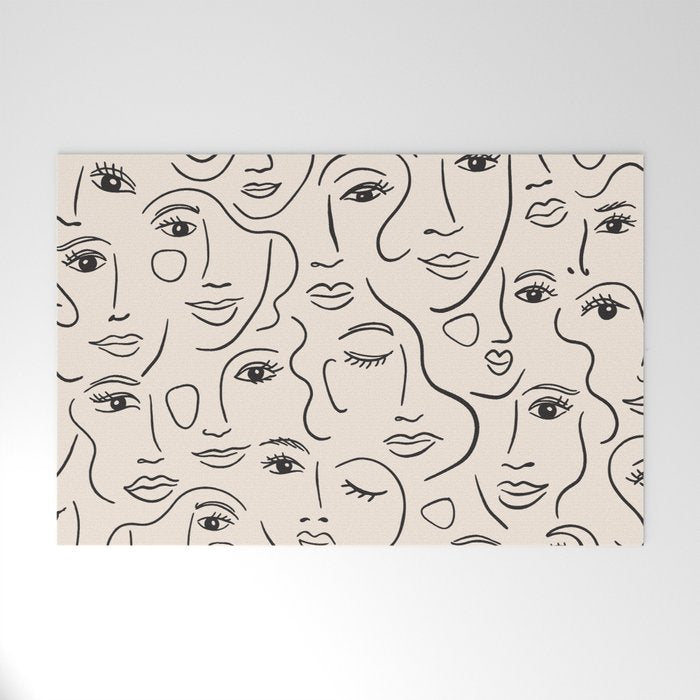 Abstract Faces Welcome Mat Gallery Image 1