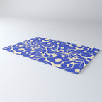 Abstract vintage blue flower art pattern Rug Gallery Image 3