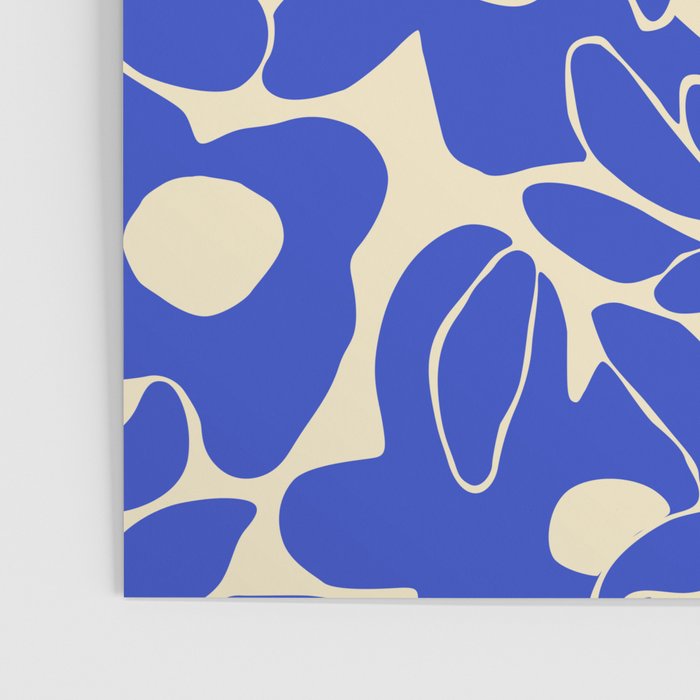 Abstract vintage blue flower art pattern Poster Gallery Image 3