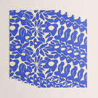 Abstract vintage blue flower art pattern Wrapping Paper Gallery Image 3
