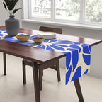 Abstract vintage blue flower art pattern Table Runner Gallery Image 2