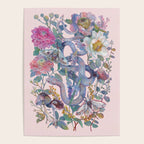Pink Floral Garden Snake Poster Gallery Image 4