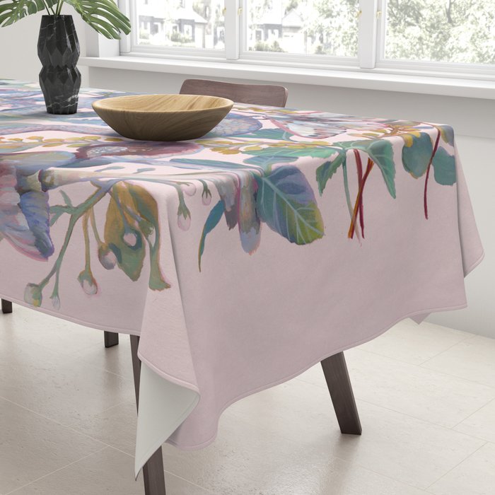 Pink Floral Garden Snake Tablecloth Gallery Image 3