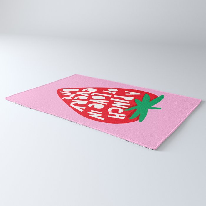 Big Strawberry Fruit with Cut-out Love words Rug Gallery Image 3