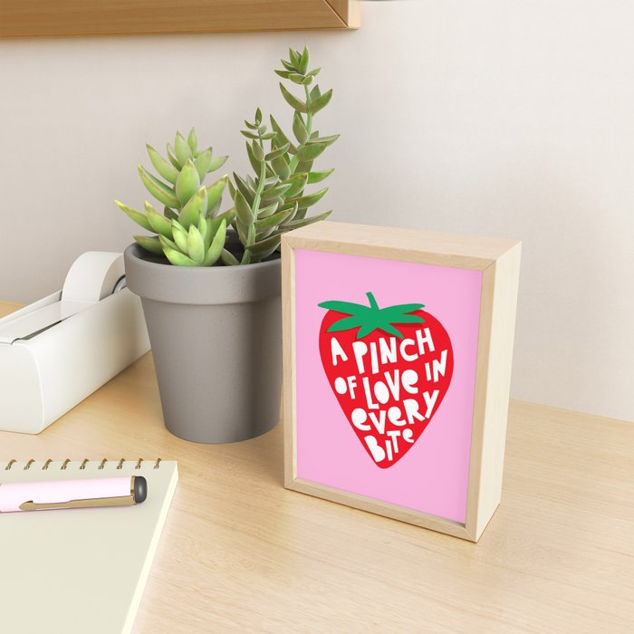 Big Strawberry Fruit with Cut-out Love words Mini Art Print Gallery Image 2