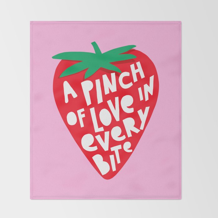 Big Strawberry Fruit with Cut-out Love words Throw Blanket Gallery Image 2
