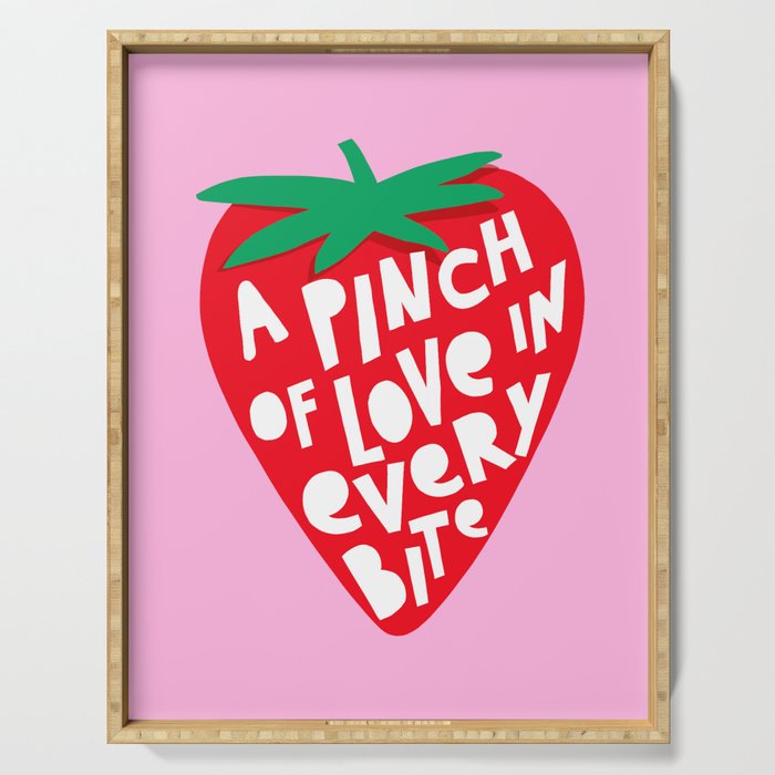 Big Strawberry Fruit with Cut-out Love words Serving Tray Gallery Image 1